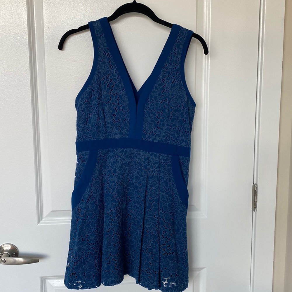 Free People Blue Lace Mini Dress
